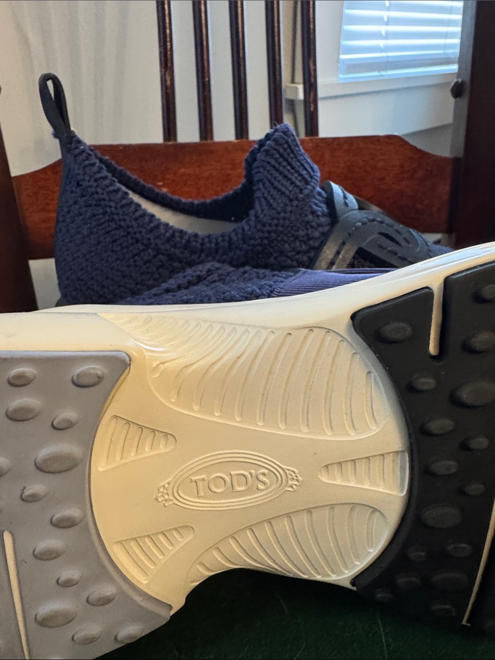 Tod's Kate Navy Knit Slip-On Sneaker - Picture 6 of 12